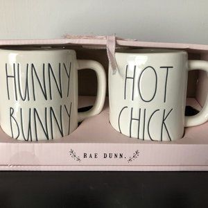 Rae Dunn Large Mugs: "Hunny Bunny & Hot  Chick"